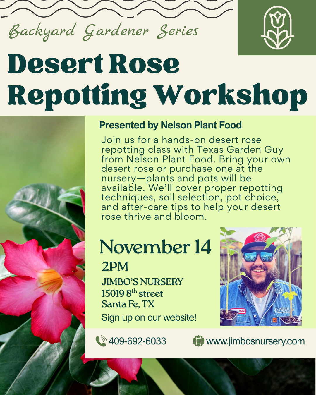 Desert Rose Repotting Workshop